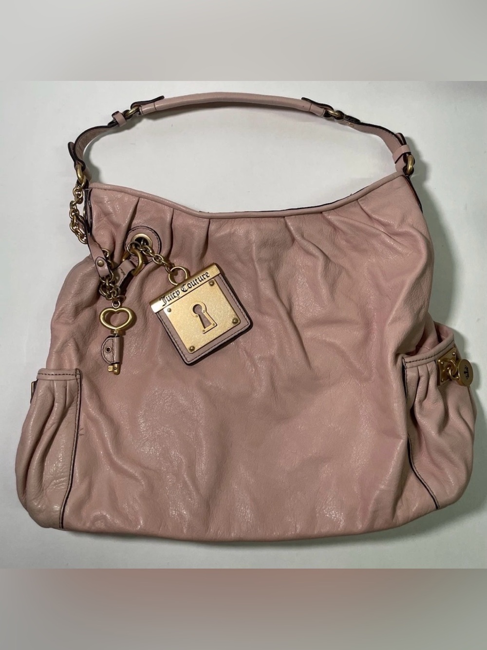 Vintage juicy couture Y2K Purse With Charms Cow Hide Leather